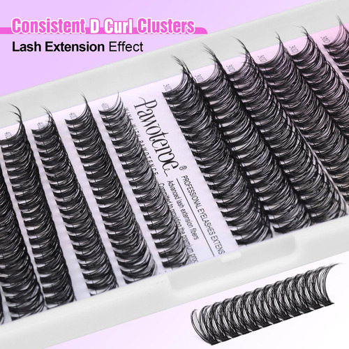 Extensiones De Pestañas Kit Pawotence Lash Clusters 280 Piez