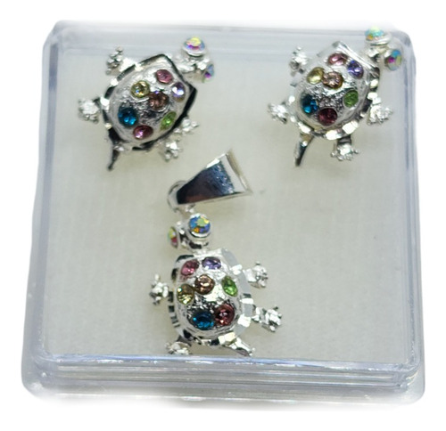 Dije De Tortuga Movible De Plata 925 +aretes To1