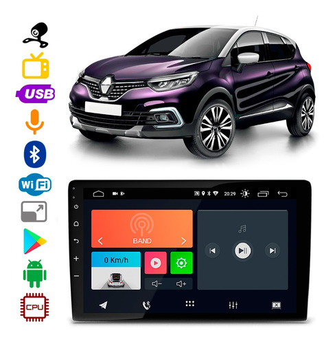 Multimidia Renault Captur 2017 A 2021 Bt Android App Câmera