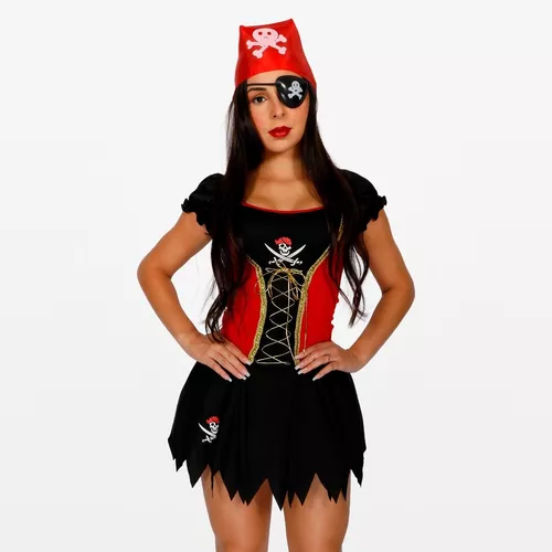 Carnaval Fantasia de Pirata Feminina, Vestido de Festa Feminino Heat Girls  Usado 81069067