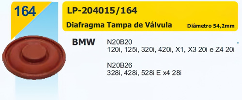 Diafragma Tampa De Valvulas Bmw 120/130/320/420/x1//x3/z4 54