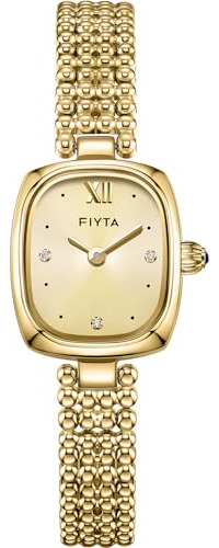 Reloj Pequeño Dorado Para Mujer, Caja Rectangular Vintage, R