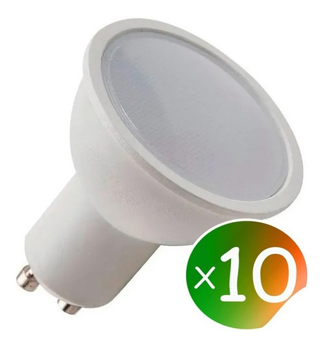 Imagen 2 de 9 de Pack X 10 Lampara Dicroica Led 7w 100° 500lm Gu10 Envio Gtis