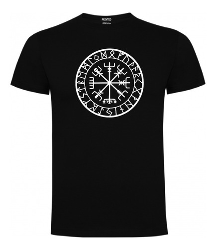 Polera Estampado Brújula Vikinga - Vegvísir Runas