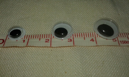 Ojos Moviles Para Pegar X 150 Unid 8mm, 10mm Y 12mm