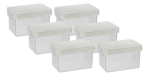 Set 6 Contenedor Hermético Táper Organizador Plástico 1100cc