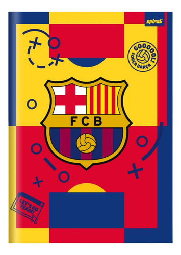 Caderno Infantil Escolar Time Barcelona 80 Folhas Capa Dura Cor Azul