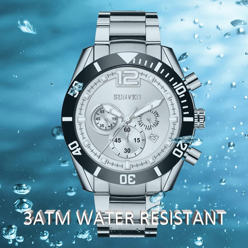 Sunven Relojes De Pulsera Para Hombre Cronógrafo Resistente