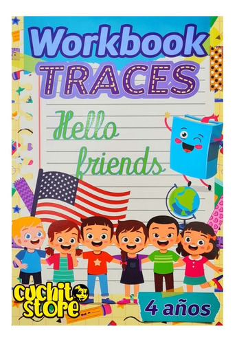 Libro Trazos En Ingles Aprendizaje Niños Workbook Traces 3