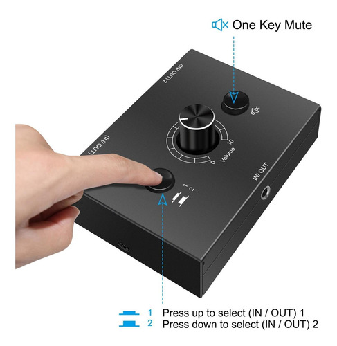 Conmutador De Audio Estéreo De 3,5 Mm Selector De Salida 1