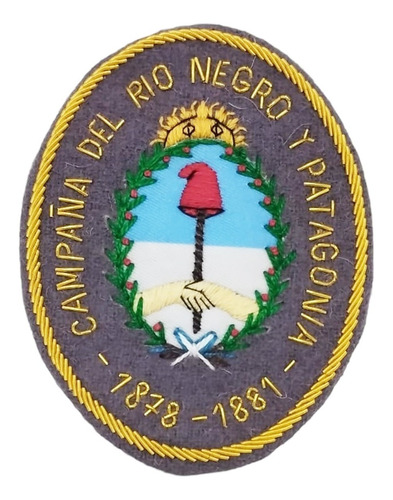 Escudo Bordado Mano Gusanillo Campaña De Río Negro Y Patagon