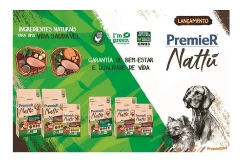 Ração Premier Nattu Cães Filhotes Raças Peq Mandioca 2,5kg