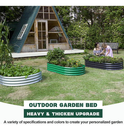 Kit De Maceta De Jardín Land Guard Ovalada Metálica Grande 1-plateado Nombre Del Diseño