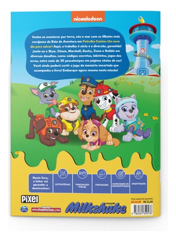 Coleção Milkshake - Patrulha Canina: Um Novo Dia Para Salvar!, De Nickelodeon. Coleção Milkshake, Vol. 1. Editorial Pixel, Capa Mole, Edição 1 Em Português, 2024
