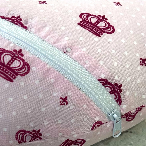 Almofada De Dormir De Carro Em Forma H Com Encosto De Cabeça Cor Coroa Rosa Desenho Do Tecido Estampado