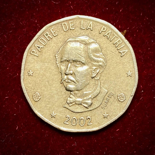 Moneda 1 Peso Republica Dominicana 2002 Km 80.2 Duarte