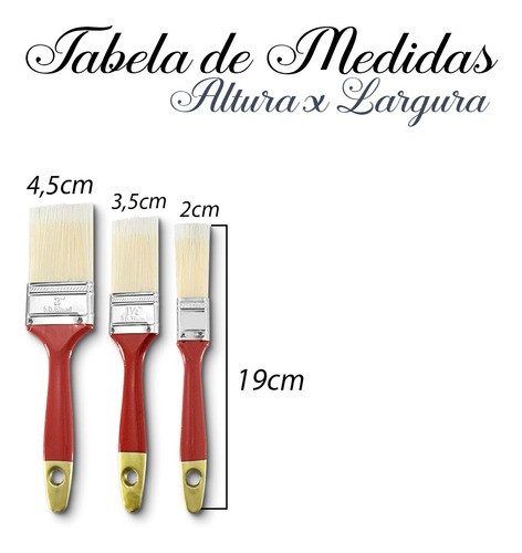 Imagem 6 de 6 de Pincel Para Pintar Casas E Parede 3 Peças Original 123 Útil