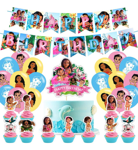 Decoraciones De Cumpleaños De Baby Moana, Suministros Para F