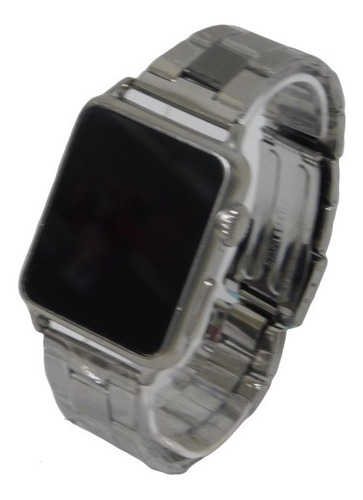Relógio Led Digital Touch Pulseira De Aço Prata Unissex