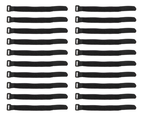 20 Bridas Para Cables Con Gancho Y Lazo, Reutilizables