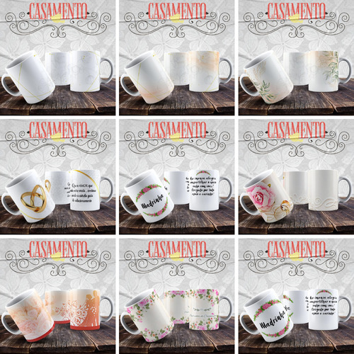 Pack Imagens Sublimação Canecas Casamento Bodas Casamento