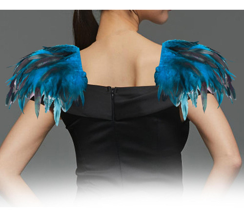 . Elegante Capa De Plumas Para Eventos De Cosplay Gótico