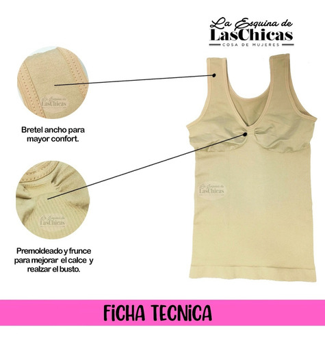 Imagen 8 de 10 de Camiseta Musculosa Modeladora Bretel Ancho - Aretha