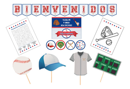 Kit Imprimible Para Fiesta Temática Béisbol