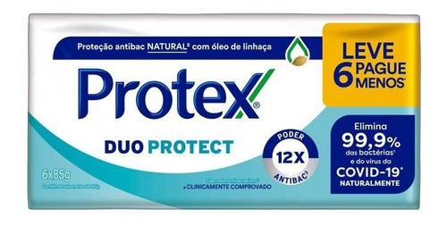 Sabonete Antibacteriano Em Barra Duo Protect 6un Protex