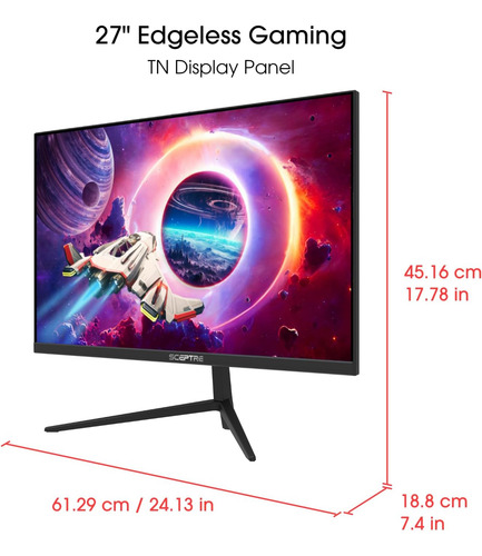 Monitor Gamer Sceptre E275b-fwd168, 27'', 165 Hz, Tn, Fhd