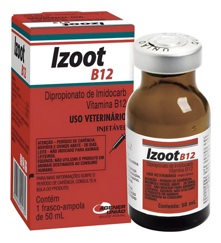 Izoot B12 Agener União 50 Ml Dipropionato De Imidocarb