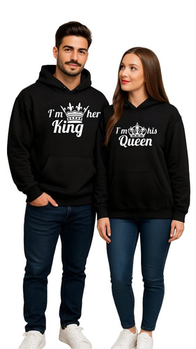 2 Sudaderas De Novios Rey & Reyna Moda Casual Pareja King