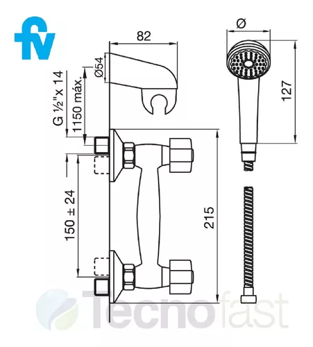 M150MN.1-AI – Manguera metálica para duchas – FV – Grifería de alta  tecnología