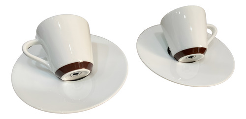 2 Xícaras Nespresso Ritual Andreé Putman Made In Portugal Branca Base Marrom Liso (Usado)