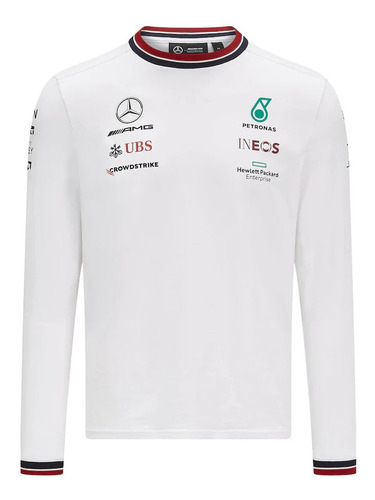 Playera Mercedes F1 Rusell Lewis Hamilton Blanca Inglaterra