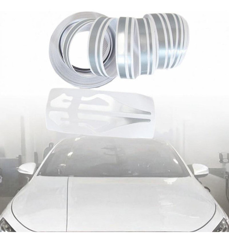 Cinta Adhesiva De Vinilo Genérica Para Coche, Gris Argenta