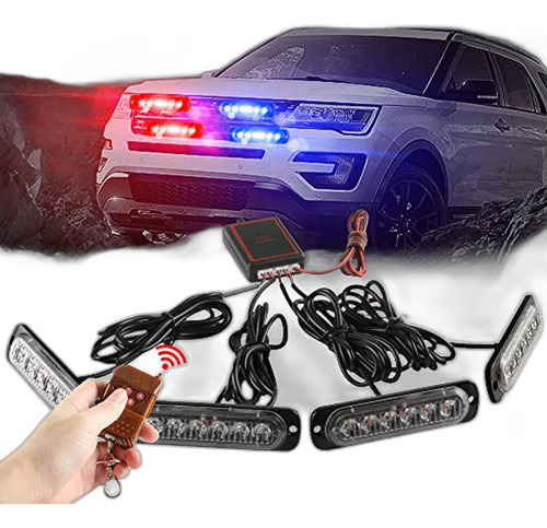 Luces De Emergencia Led Para Coche 4x6 Con Control Remoto