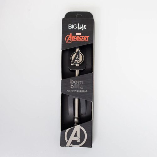 Bombilla Acero Inoxidable Con Dije- Avengers Marvel Original