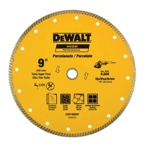 Disco Diamantado Porcelanato 230mm Esmerilhadeira 9 - Dewalt