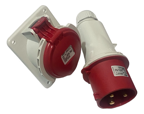 3104/3304 Conector Industrial 32a 415v 3 Polos Hembra +macho (Usado)