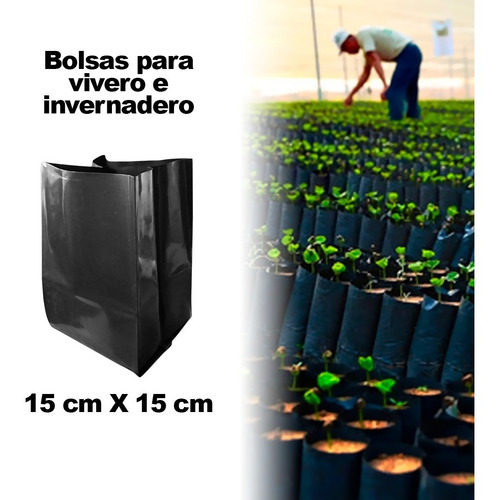 Imagen 3 de 4 de Bolsa Vivero Trasplante 15 Cm X15 Cm 2 Perforaciones 1kg