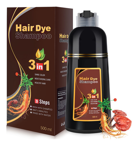 Shampoo Tinte Instantáneo Cubre Canas Natural Jengibre 500ml