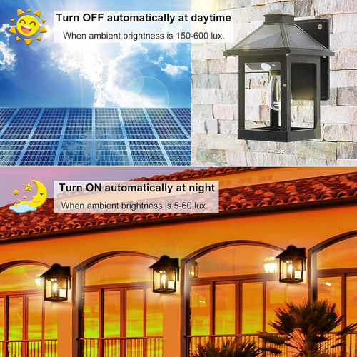 Linterna Solar Para Exteriores Ip65 Con Sensor Movimiento