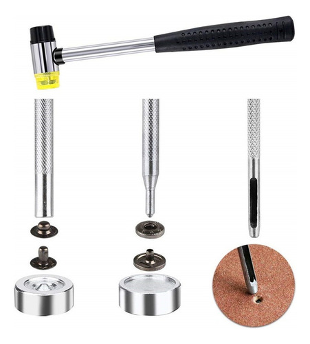 Kit De Herramientas De Botones De Remache Perforado De Cuero