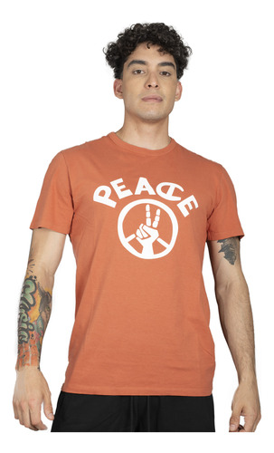 Remera Champion Peace Hombre Training Naranja