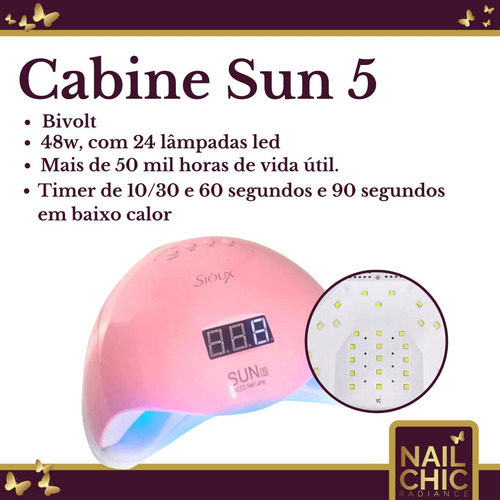 Kit 2 Cabine Digital Led/uv Sun 5 48w Seca Unha Em Gel
