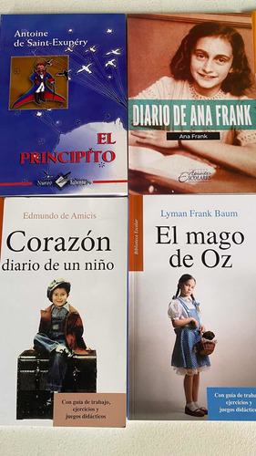 Paquete 4 Libro Ana Frank Corazon Diario Niño Mago Principit