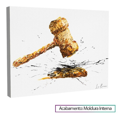 Quadro Martelo Da Justiça Médio 64x48|moldura Prisma E Vidro