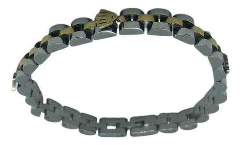 Pulsera Esclava Hombre Y Mujer Tejido Rolex Acero Plata/oro