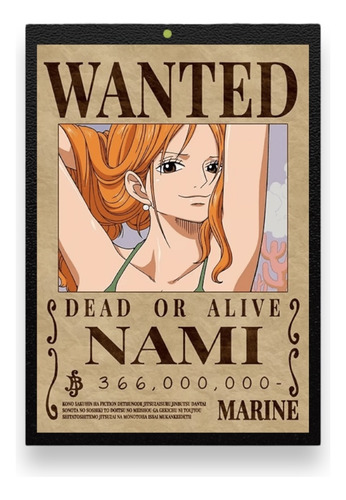 Cuadro Anime One Piece Nami Se Busca 30x40cm. Sin Vidrio